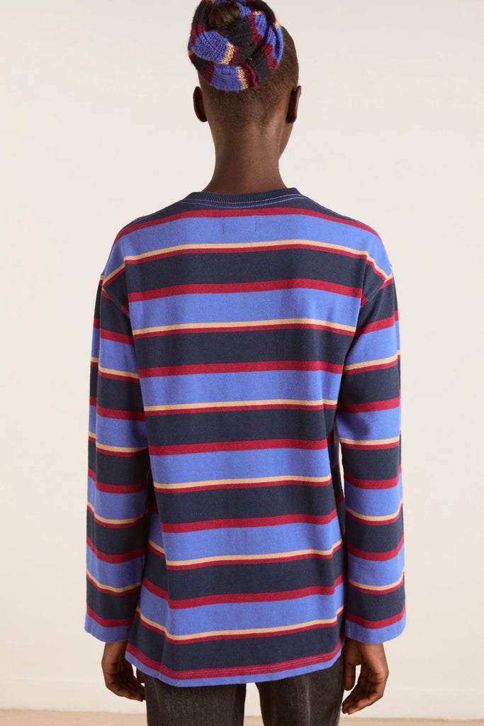 Ali Long Sleeve Tee (Blue Stripe) by Damson Madder