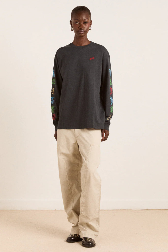 Winter Solstice Long Sleeve Tee (Charcoal) by Damson Madder