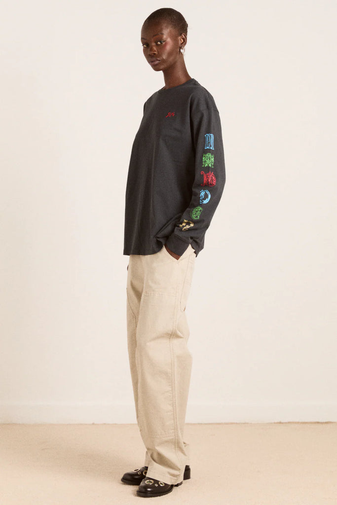 Winter Solstice Long Sleeve Tee (Charcoal) by Damson Madder