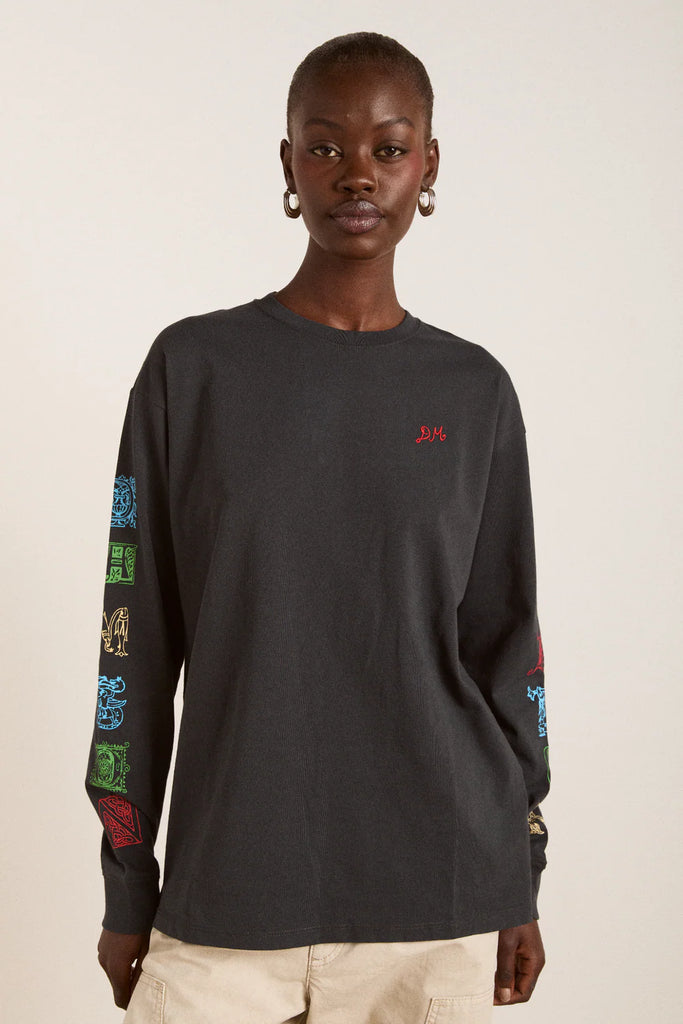 Winter Solstice Long Sleeve Tee (Charcoal) by Damson Madder