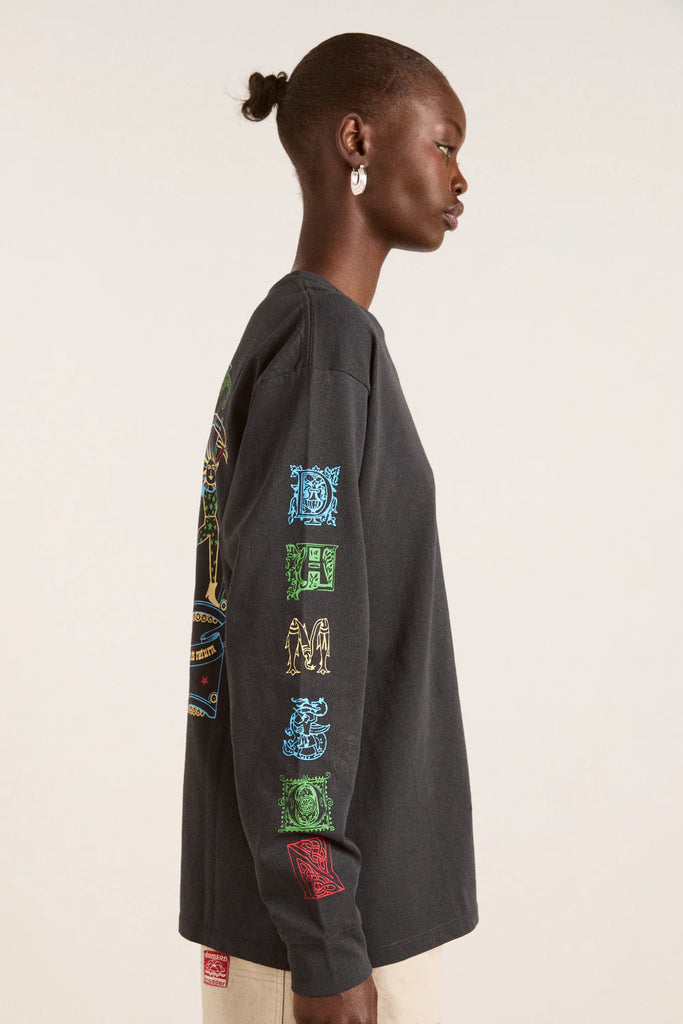 Winter Solstice Long Sleeve Tee (Charcoal) by Damson Madder