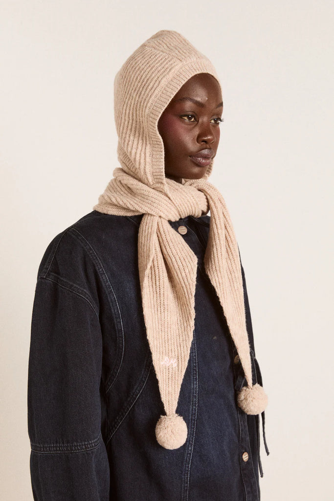Tie Front Hood (Oatmeal) by Damson Madder