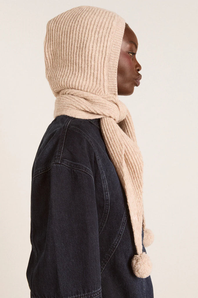 Tie Front Hood (Oatmeal) by Damson Madder