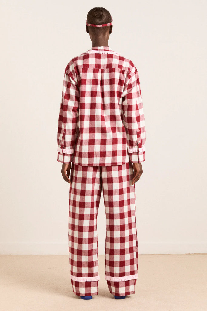 Antonella PJ Set (Burgundy Gingham) by Damson Madder