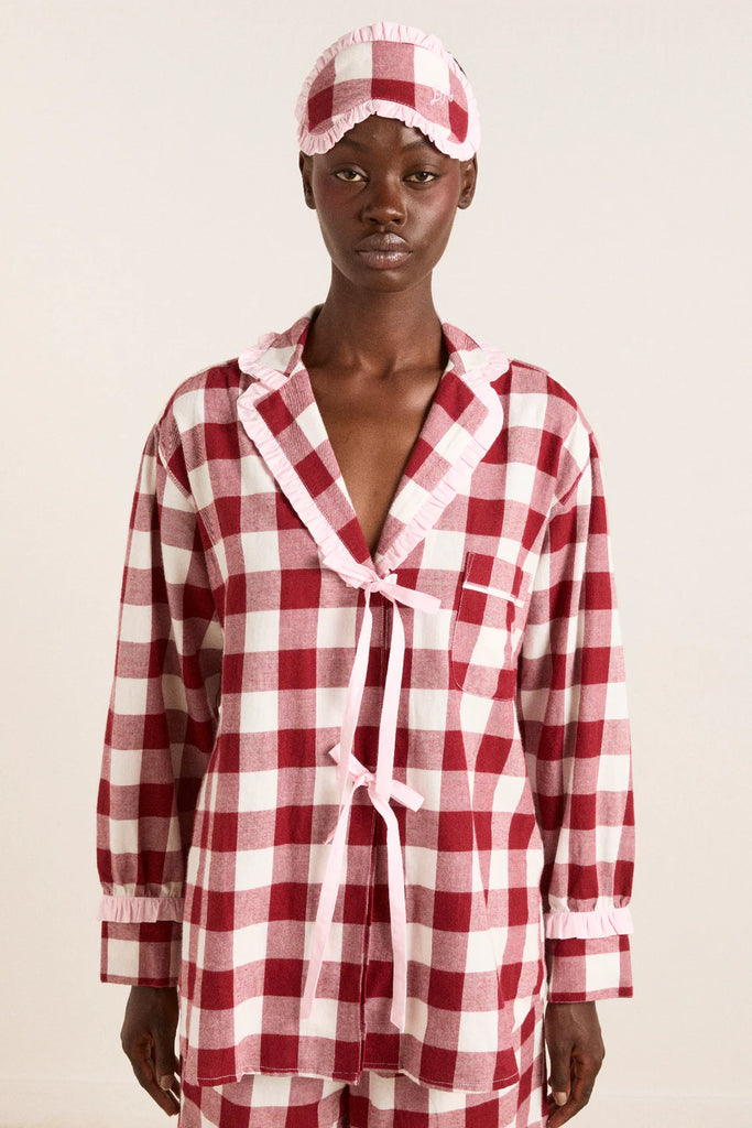 Antonella PJ Set (Burgundy Gingham) by Damson Madder