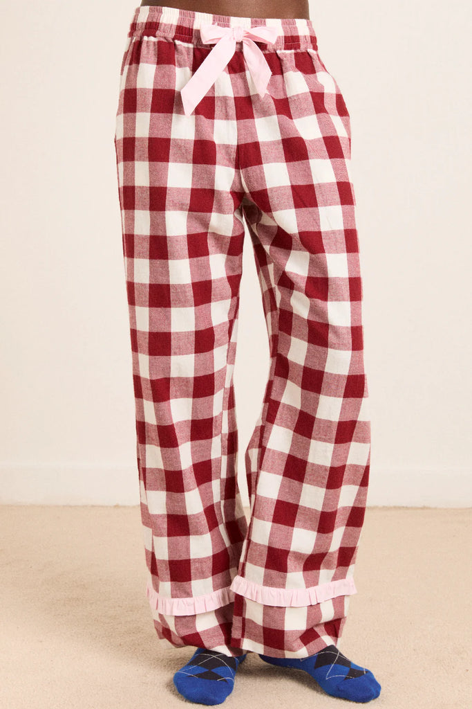 Antonella PJ Set (Burgundy Gingham) by Damson Madder