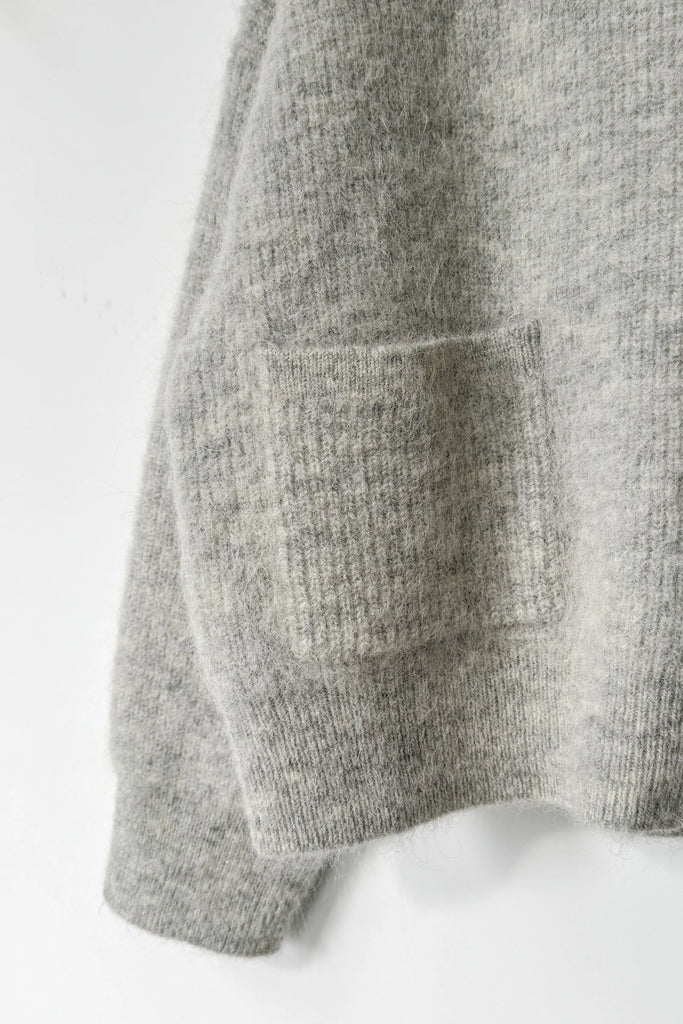 Alpaca Zip Front Jacket (Light Grey) by Le Bon Shoppe