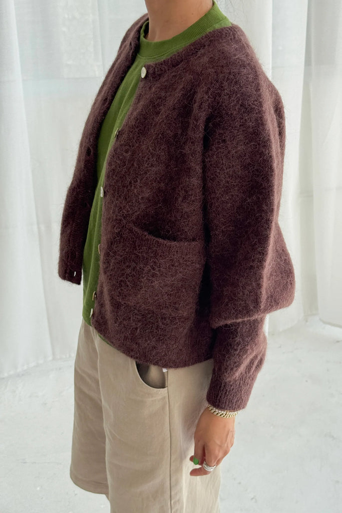 Amélie Alpaca Cardigan (Chocolate) by Le Bon Shoppe