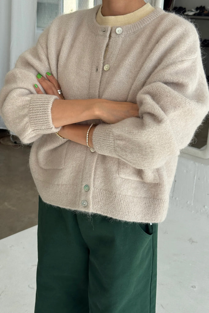 Amélie Alpaca Cardigan (Smoke) by Le Bon Shoppe