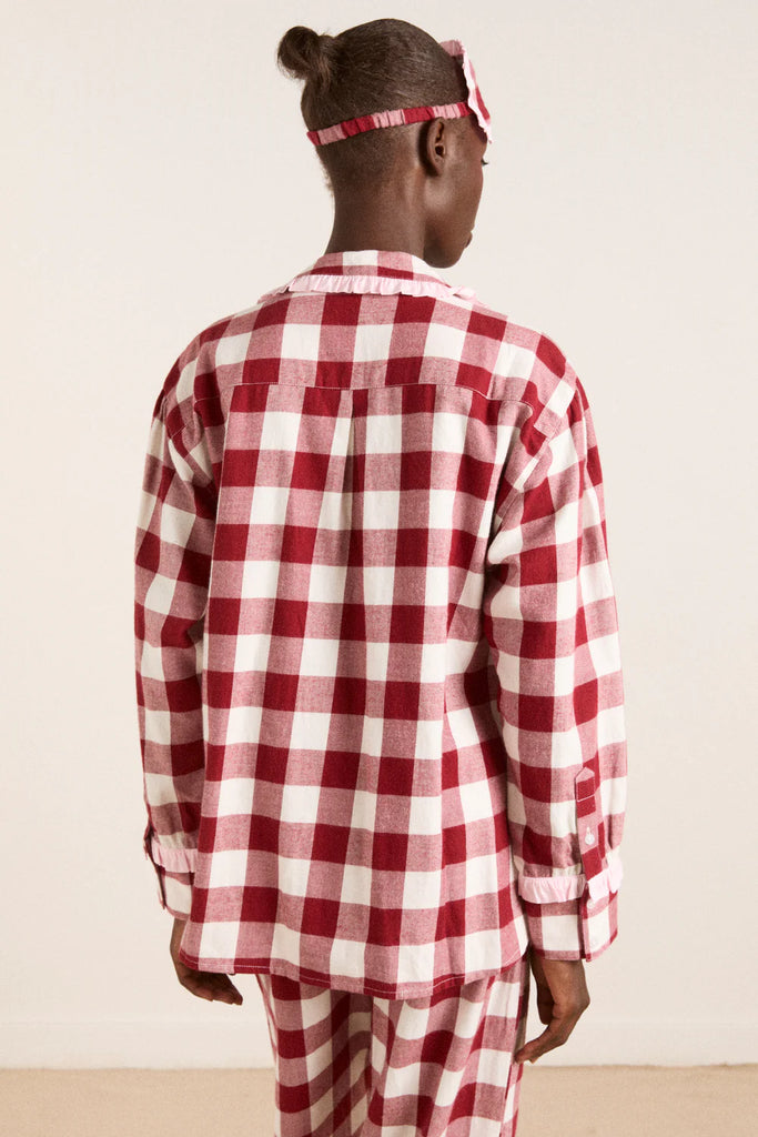 Antonella PJ Set (Burgundy Gingham) by Damson Madder