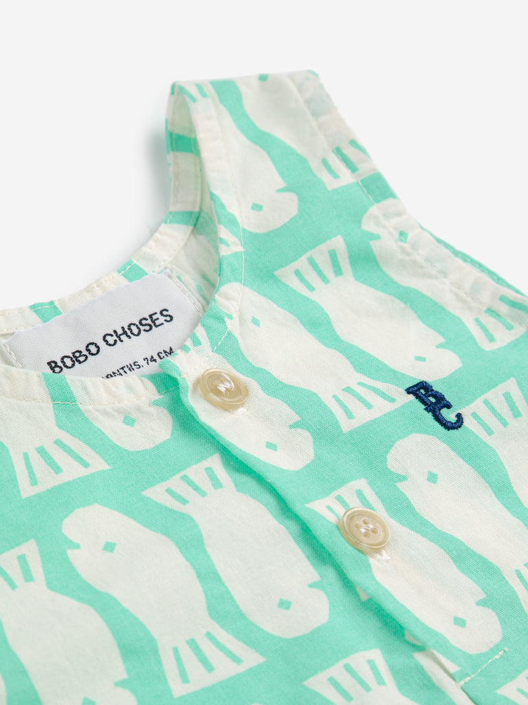 Lucky Fish Woven Playsuit (Baby) by Bobo Choses