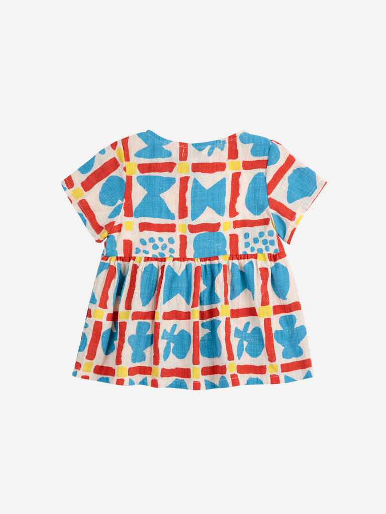 Geometric Game Woven Dress (Baby) by Bobo Choses