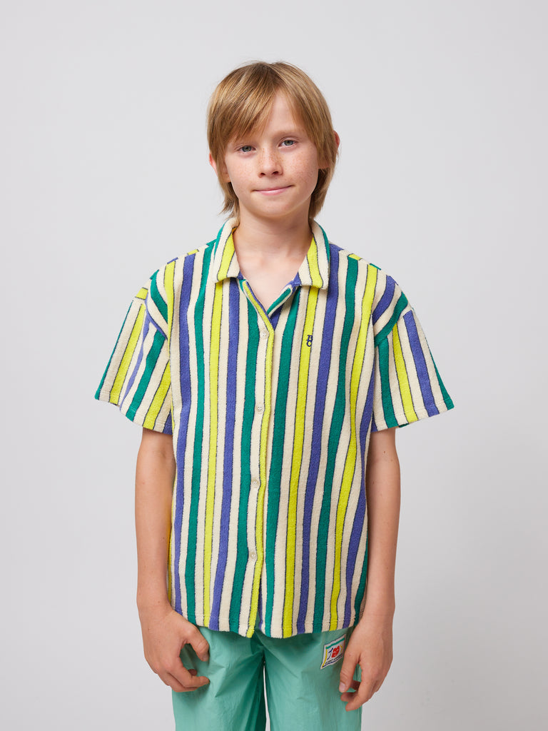 Multicolor Stripes Terry Cloth Shirt (Kids) by Bobo Choses