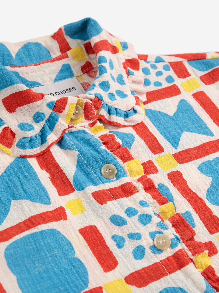 Geometric Game Woven Shirt (Kids) by Bobo Choses