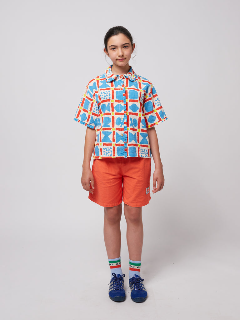 Geometric Game Woven Shirt (Kids) by Bobo Choses