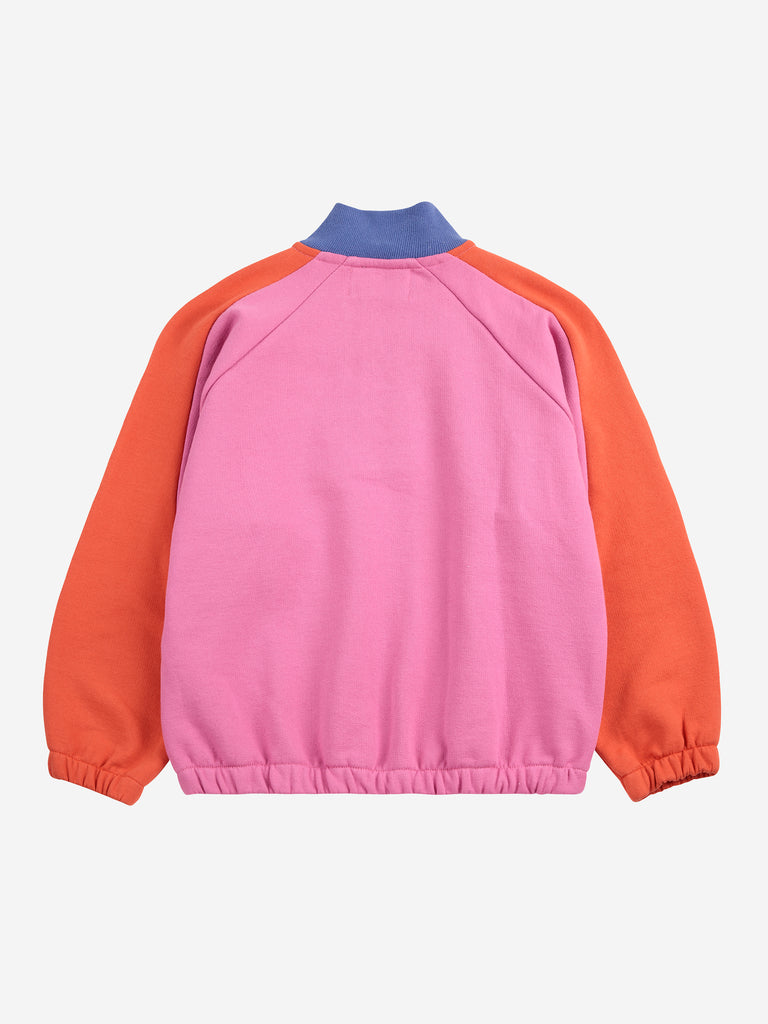 Smiling Color Block Zipped Sweatshirt (Kids) by Bobo Choses