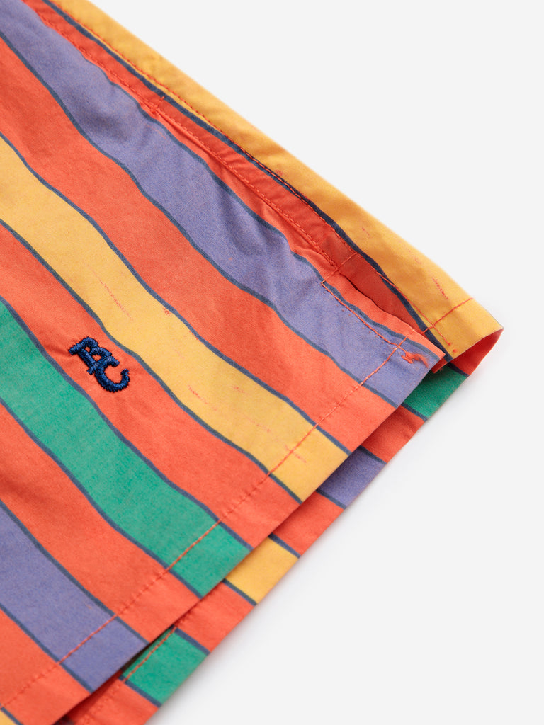 Multicolor Stripes Woven Shorts (Kids) by Bobo Choses