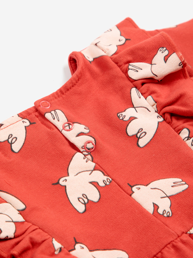 Freedom Bird Ruffle Dress (Baby) by Bobo Choses