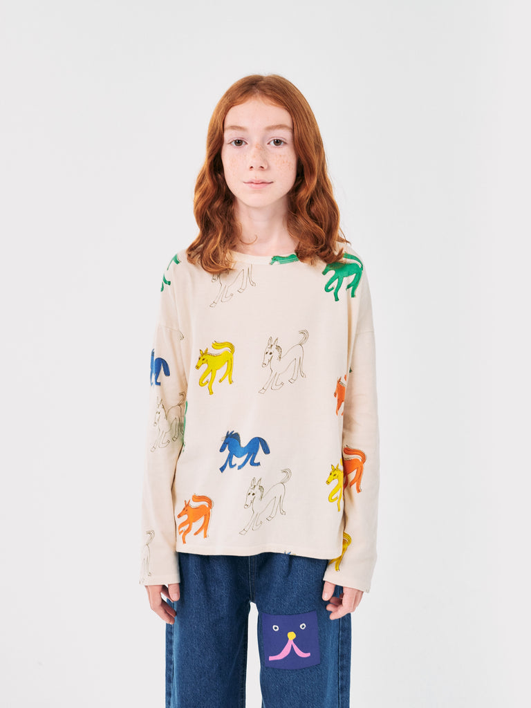 Wonder Horse Long Sleeve Tee (Kids) by Bobo Choses