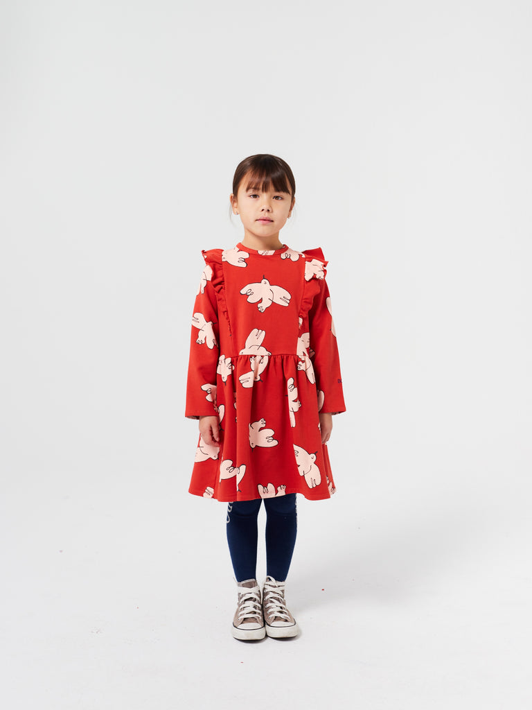 Freedom Bird Ruffle Dress (Kids) by Bobo Choses