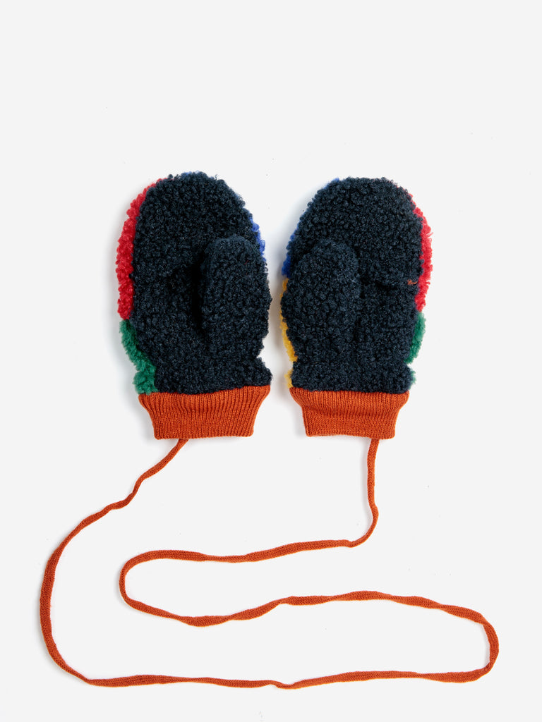 Color Block Sheepskin Mittens (Baby) by Bobo Choses