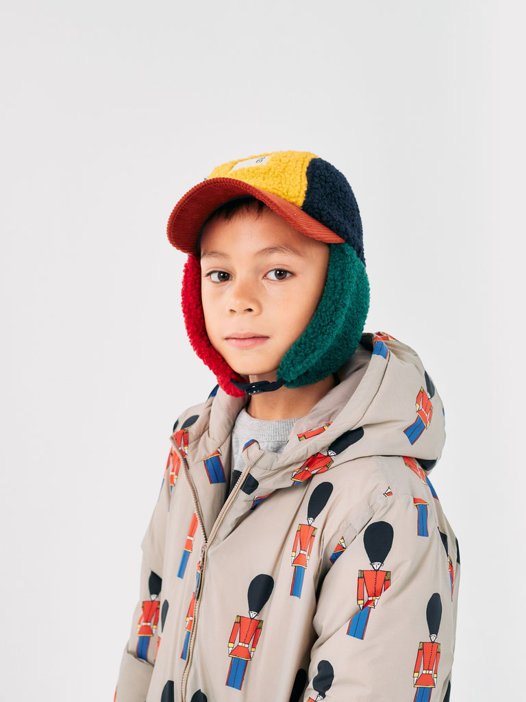 Color Block Sheepskin Chapka (Kids) by Bobo Choses