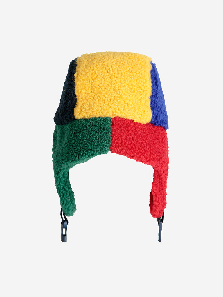 Color Block Sheepskin Chapka (Kids) by Bobo Choses