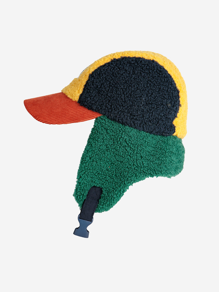 Color Block Sheepskin Chapka (Kids) by Bobo Choses