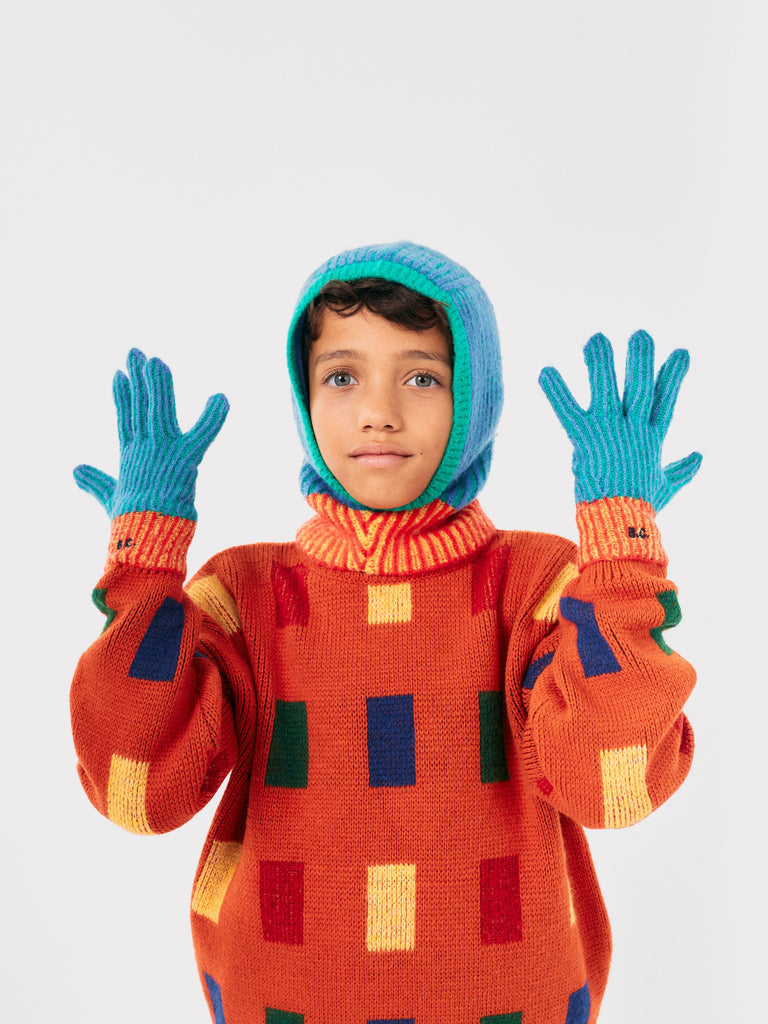 Color Stripes Knitted Balaclava by Bobo Choses