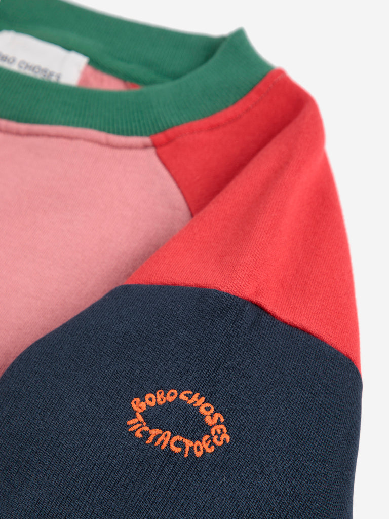 Tic Tac Toe Color Block Sweatshirt (Kids) by Bobo Choses