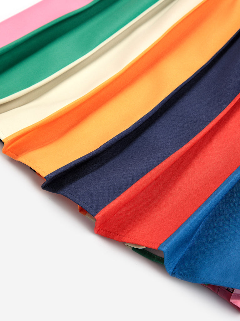 Color Block Pleated Skirt (Kids) by Bobo Choses