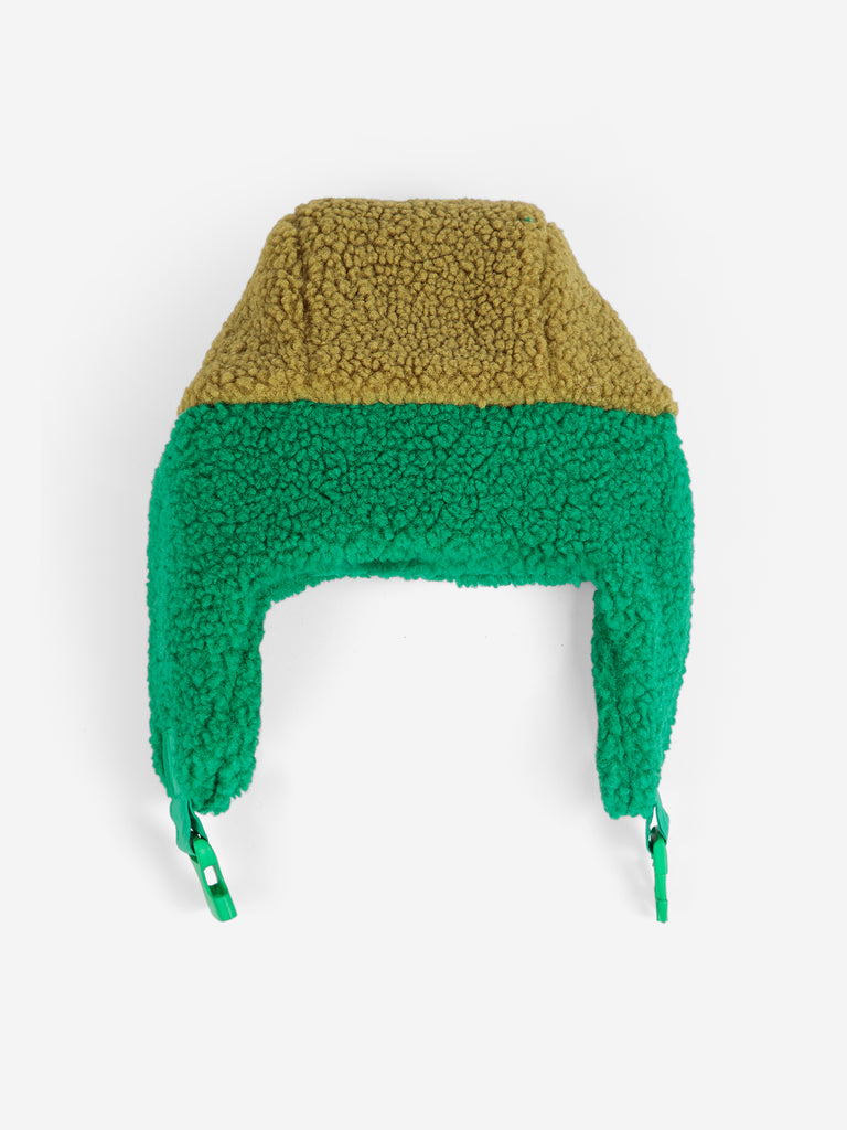 Color Block Sheepskin Chapka (Green) | The Yo Store | Portland, OR