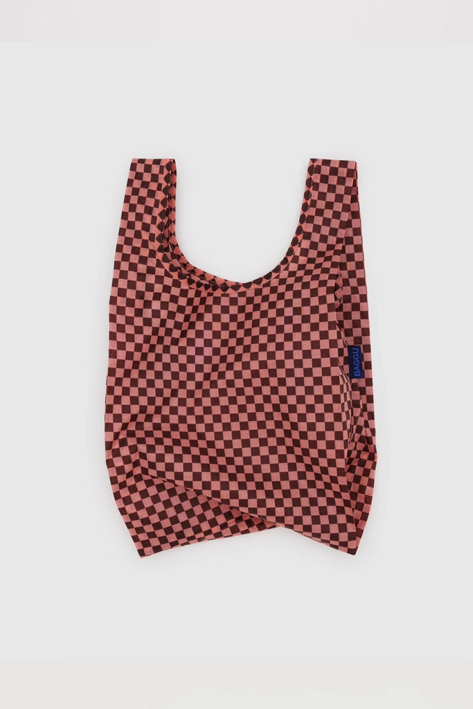 Baby Reusable Tote (Pink Brown Check) by Baggu