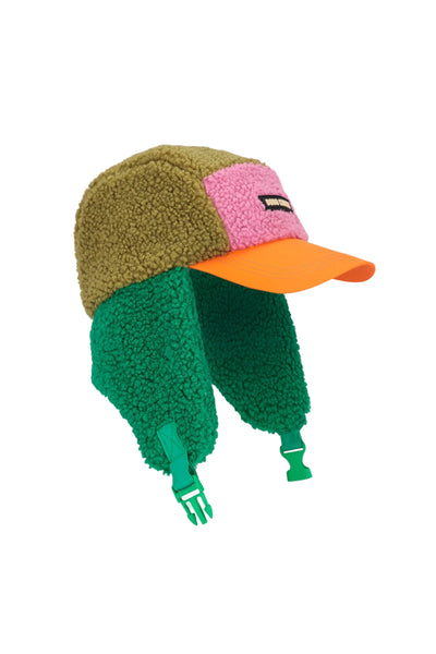 Color Block Sheepskin Chapka (Green) | The Yo Store | Portland, OR