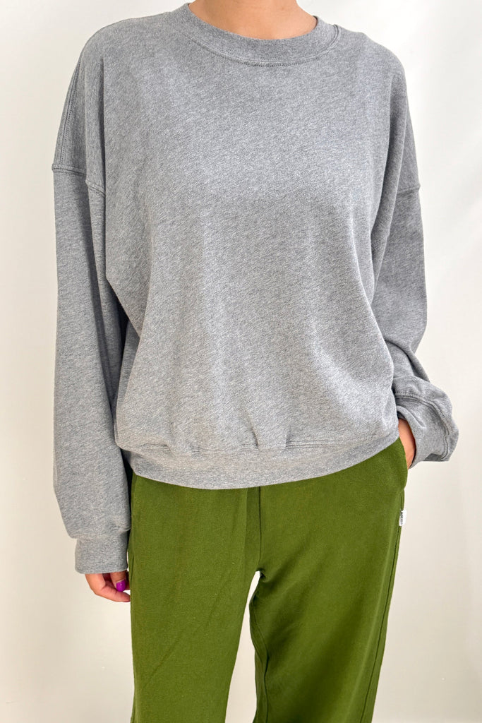 Cali Jersey Sweatshirt (Melange Grey) by Le Bon Shoppe