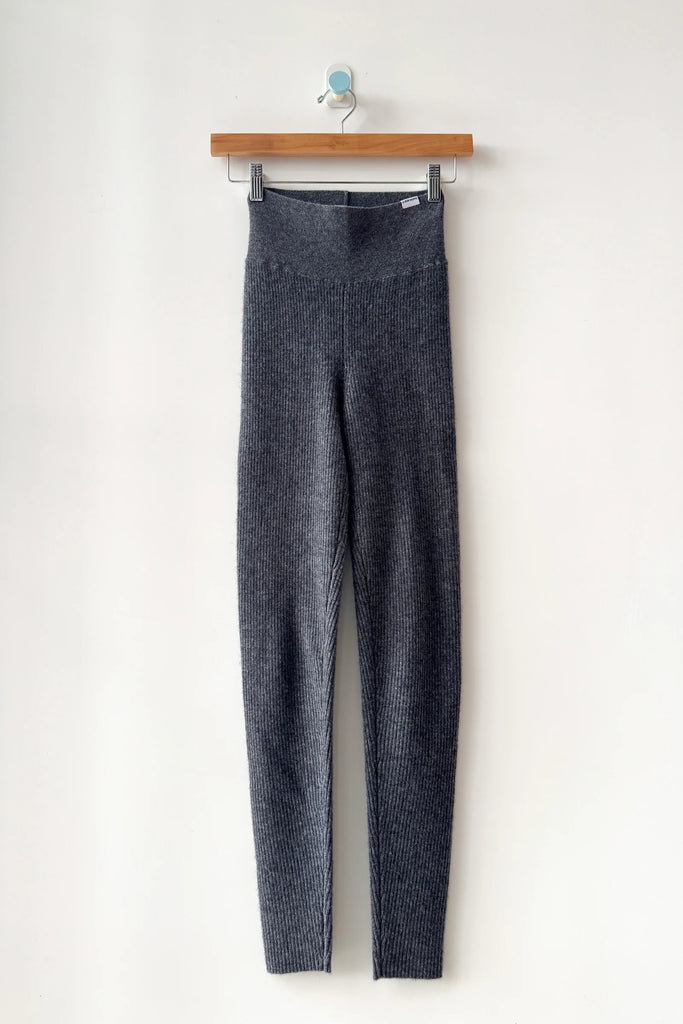 Cashmere Ribbed Leggings (Charcoal) by Le Bon Shoppe