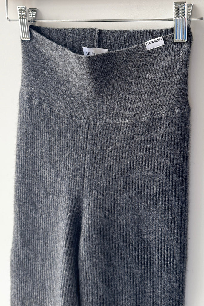 Cashmere Ribbed Leggings (Charcoal) by Le Bon Shoppe