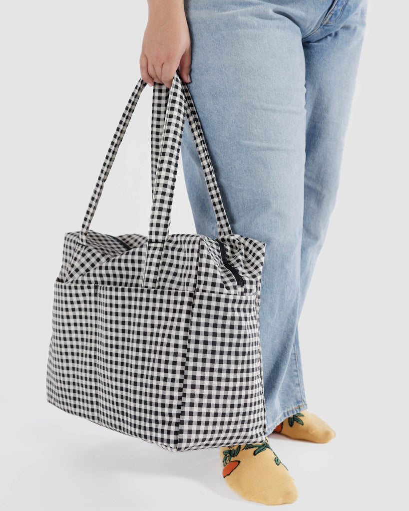 Cloud Carry On (Black+White Gingham) by Baggu