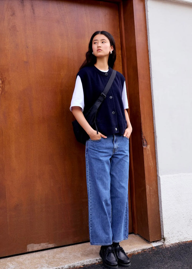 Margaux Sleeveless Cardigan (Navy) by surprise