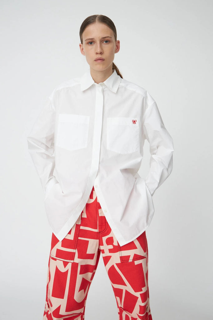 Cotton Poplin Shirt (White) by Stella Nova