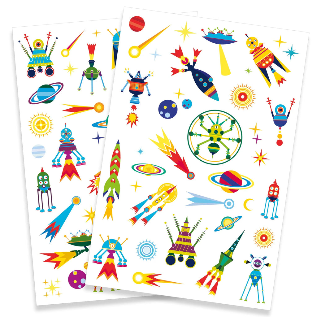 Kids Temporary Tattoos (Space Oddity) by Djeco Toys