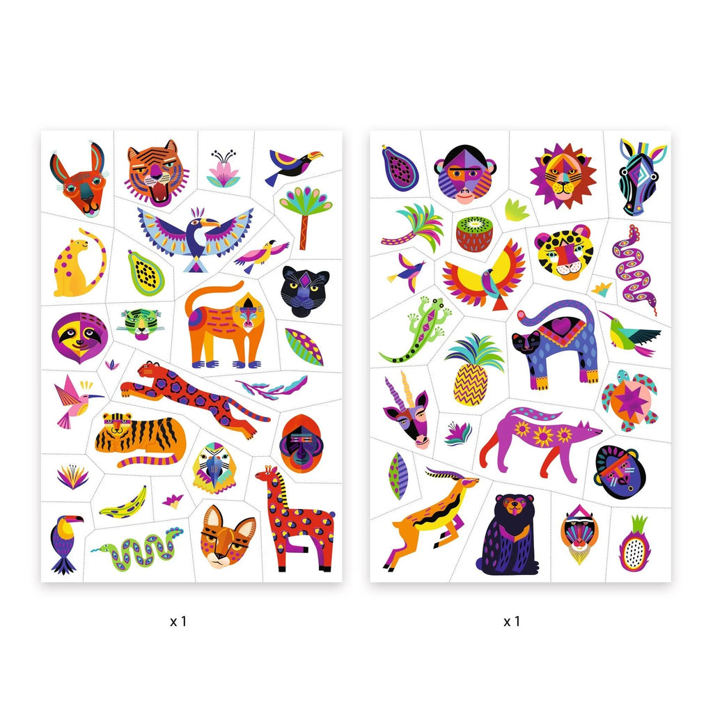 Kids Temporary Tattoos (Wild Beauty) by Djeco Toys