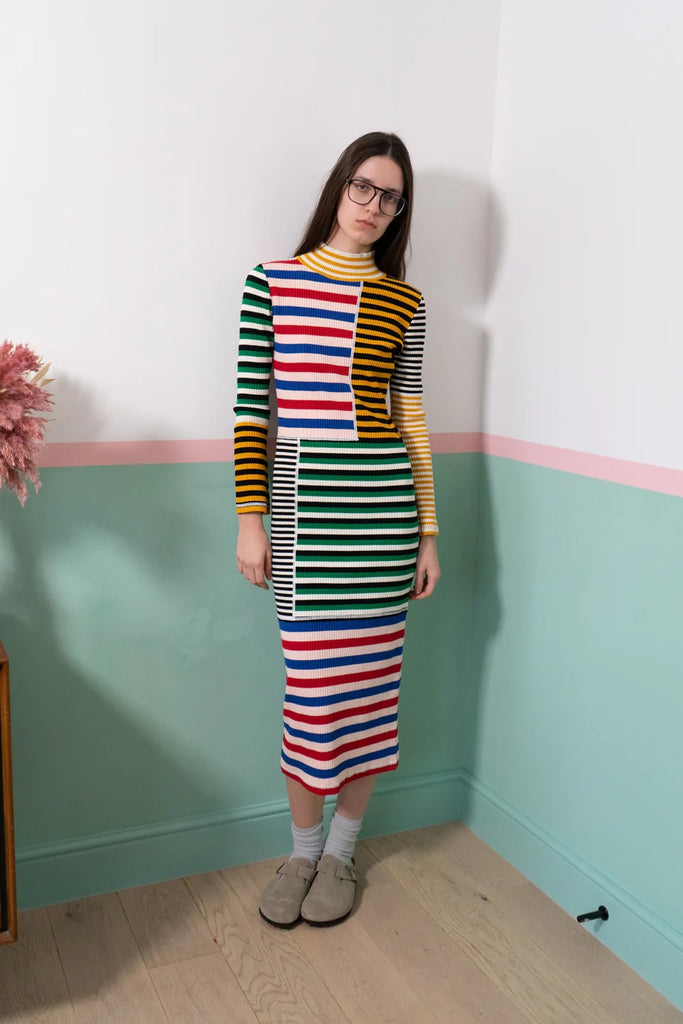 Cecil Dress (Multi Stripe) by L.F. Markey