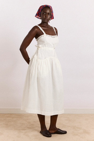 Damson Madder - Campbell Midi Dress - White
