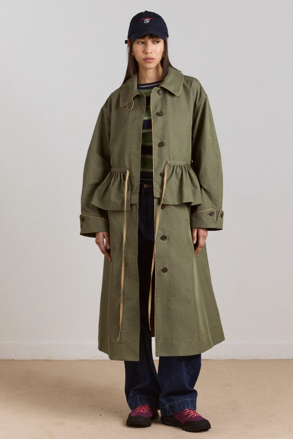 PORTERCLASSIC WEATHER TRENCH COAT カーキ 2 Multi-Wear Myrtle Trench (Khaki) | The Yo Store | Portland, OR