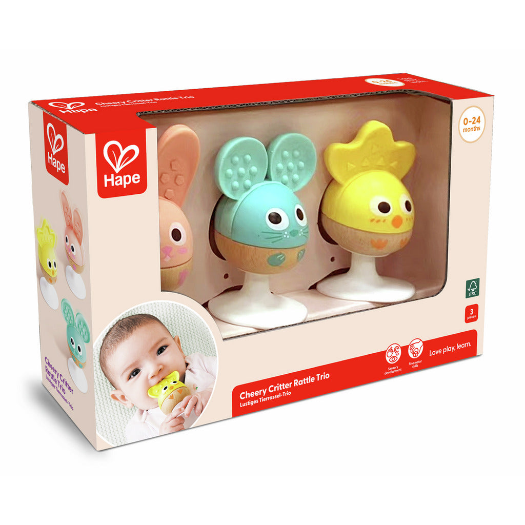 Cheery Critter Rattle Trio by Hape