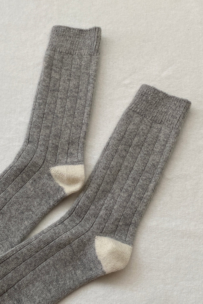 Extended Cashmere Classic Socks (Gray Melange) by Le Bon Shoppe