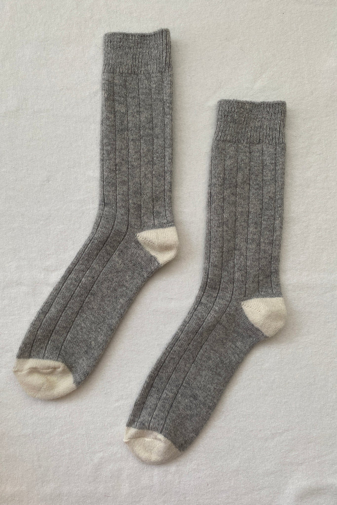 Extended Cashmere Classic Socks (Gray Melange) by Le Bon Shoppe