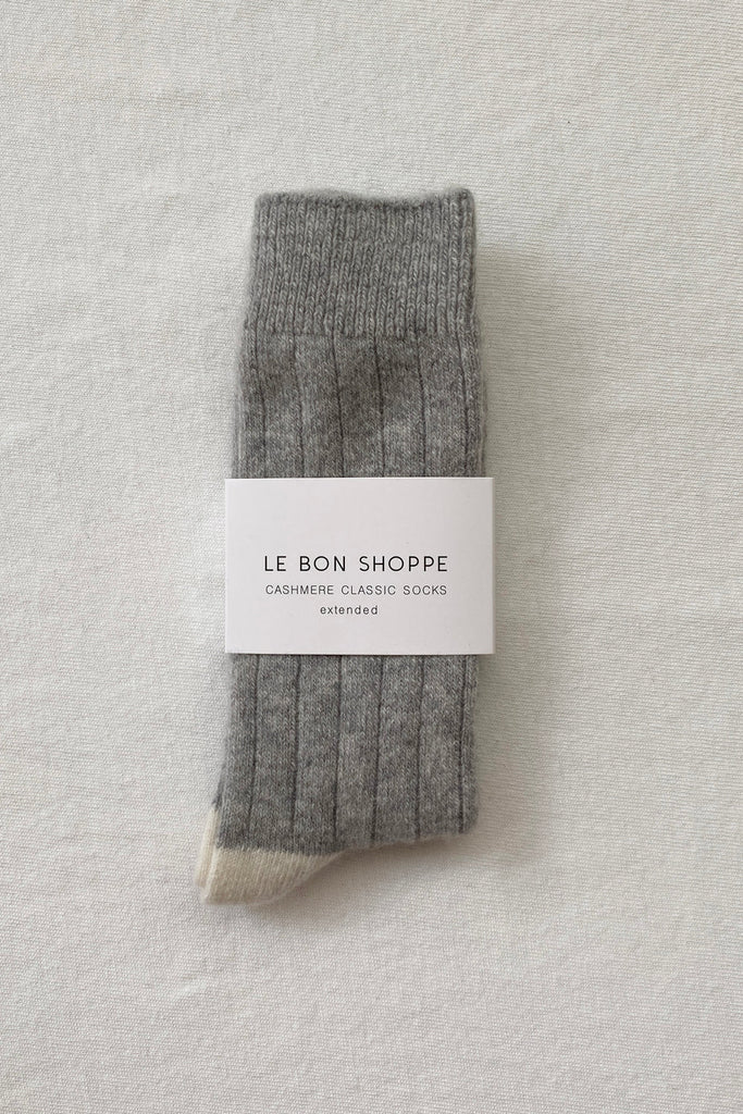 Extended Cashmere Classic Socks (Gray Melange) by Le Bon Shoppe