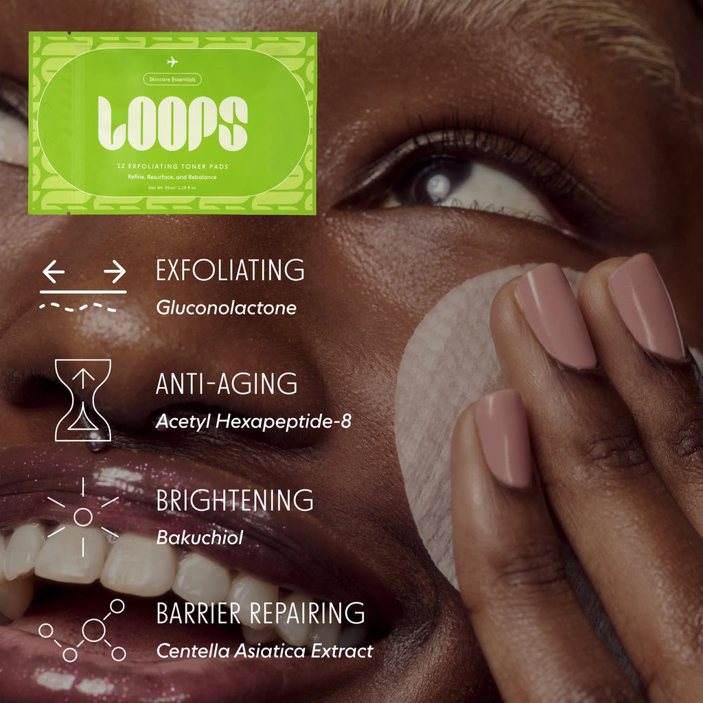 12 Pad Travel Pack (Exfoliating Toner) by LOOPS